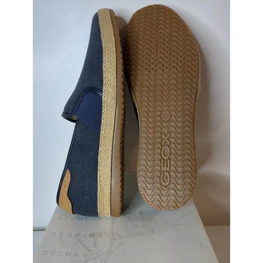 Geox Men's U Copacabana  Slip On‎ Wash Canvas Size 10 Navy Blue